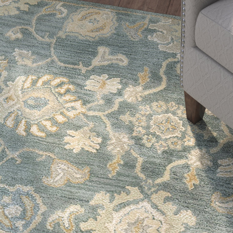 Charlton Home® Allentown Handmade Wool Blue Rug & Reviews Wayfair